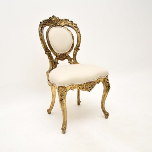 Antique Victorian Giltwood Side Chair
