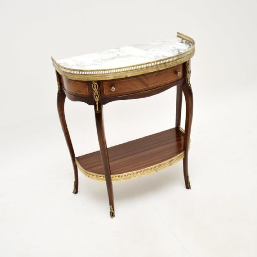 Antique French Marble Top Side Table
