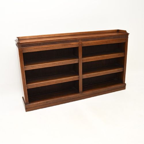Antique Victorian Walnut Open Bookcase
