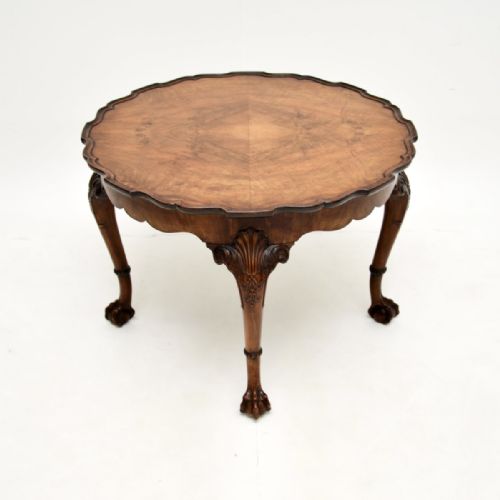 Antique Figured Walnut Pie Crust Coffee Table
