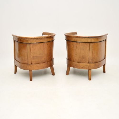fig 1. Pair of Antique Swedish Biedermeier Satinwood Armchairs