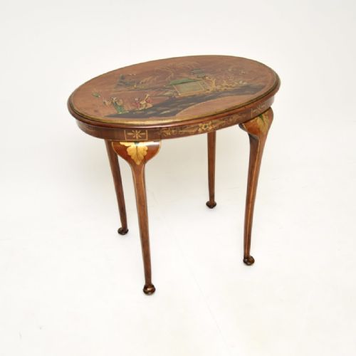 Antique Lacquered Chinoiserie Occasional Table
