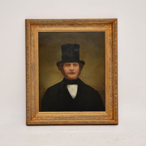 Antique Victorian Portrait of a Gentleman Oil Painting
