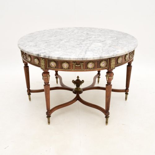 Antique French Marble Top Coffee Table
