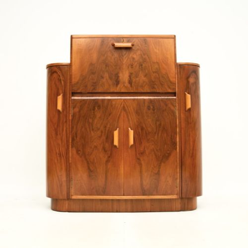 Art Deco Walnut Cocktail Drinks Cabinet
