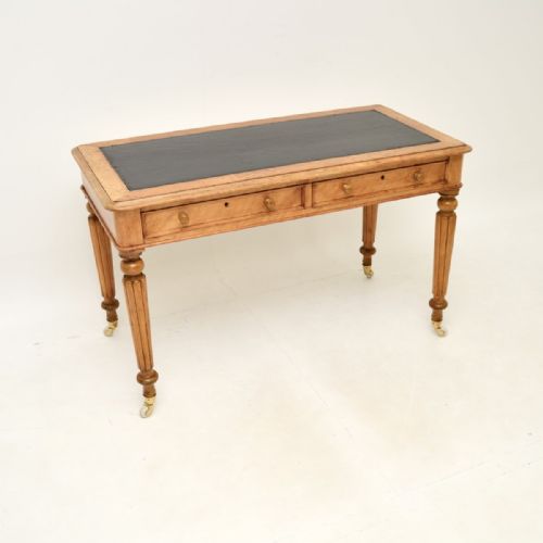 Antique Victorian Birds Eye Maple Writing Table

