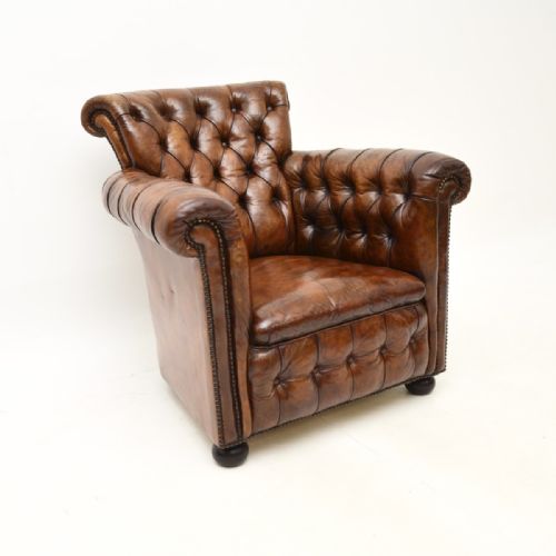 Antique Victorian Leather Armchair

