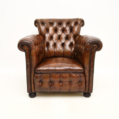 fig 1. Antique Victorian Leather Armchair