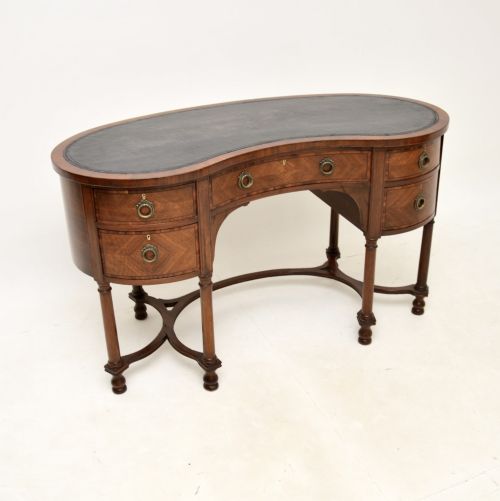 Antique Mahogany Kidney Shaped Desk
