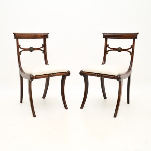 Pair of Antique Regency Period Mahogany Side Chairs
