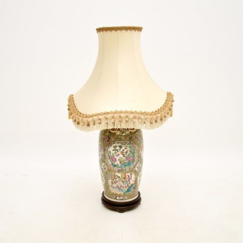 fig 1. Large Antique Oriental Ceramic Table Lamp