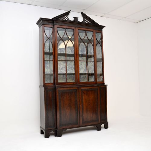 Antique Victorian Mahogany Breakfront Bookcase
