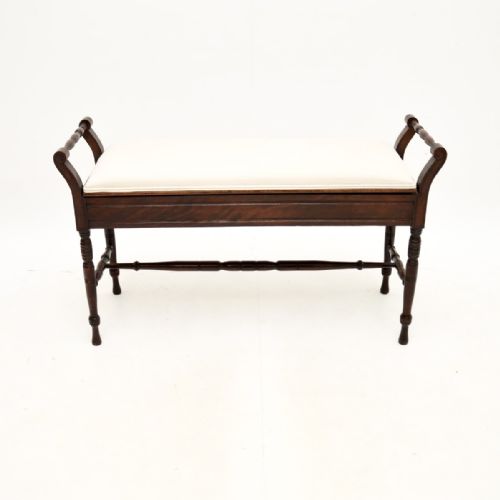 fig 1. Antique Victorian Mahogany Duet Piano Stool