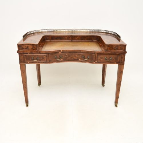 fig 1. Antique Burr Yew Carlton House Desk