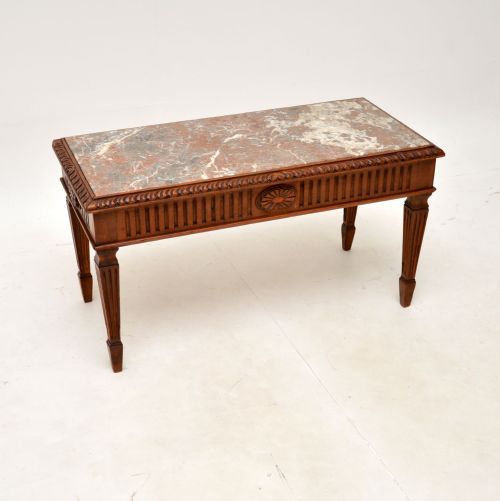 Antique French Marble Top Coffee Table
