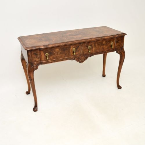 Antique Burr Walnut Console Side Table
