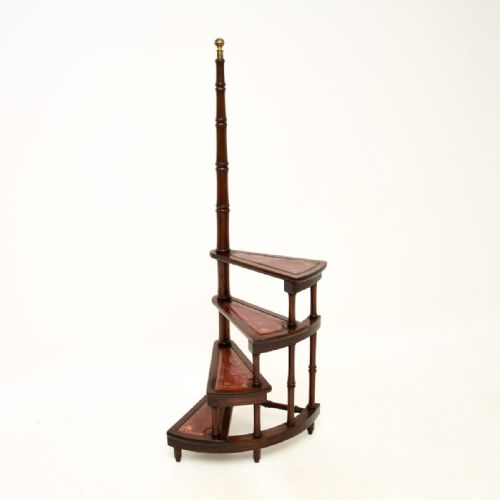 fig 2. Antique Mahogany and Leather Library Steps