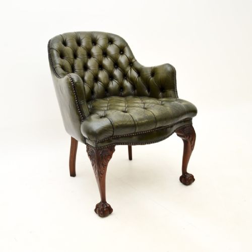 Antique Leather Desk Chair / Armchair
