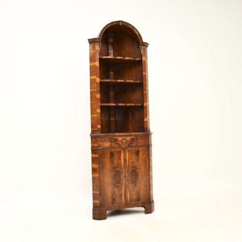 Antique Yew Wood Corner Cabinet
