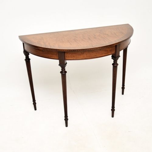 Antique Inlaid Mahogany Console Table
