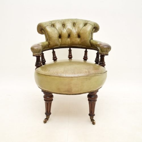 fig 1. Antique Victorian Leather Captains Chair