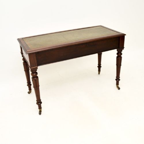 fig 1. Antique Victorian Mahogany Leather Top Writing Table