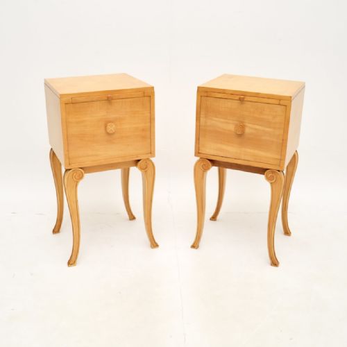 Pair of Art Deco Sycamore Bedside Cabinets by Hille
