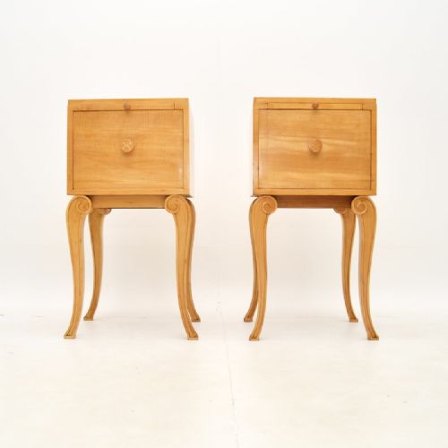 fig 1. Pair of Art Deco Sycamore Bedside Cabinets by Hille