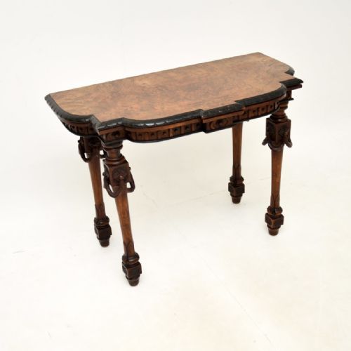 Antique Victorian Burr Walnut Card Table
