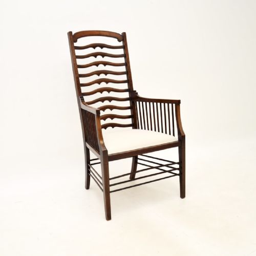 Antique Edwardian Inlaid Mahogany Armchair

