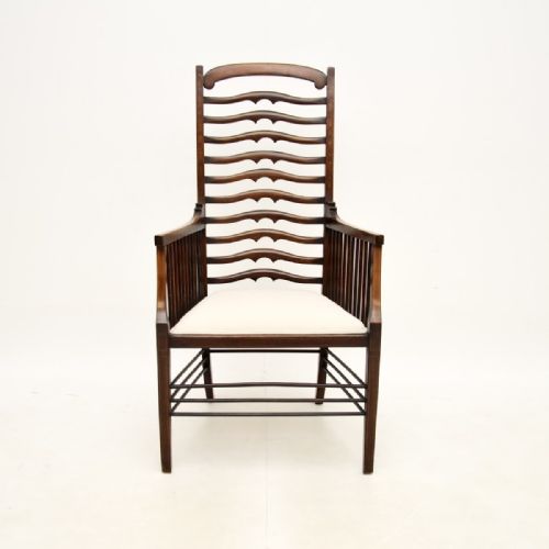 fig 1. Antique Edwardian Inlaid Mahogany Armchair
