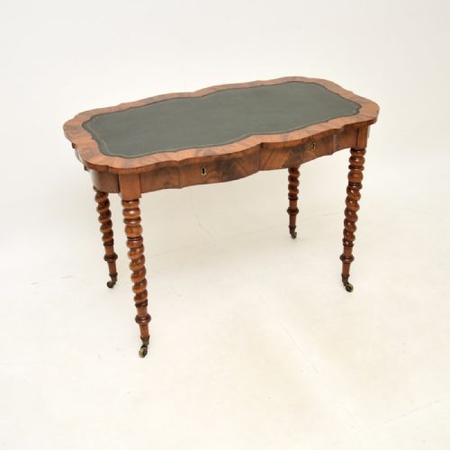 Antique Swedish Mahogany Barley Twist Leg Writing Table
