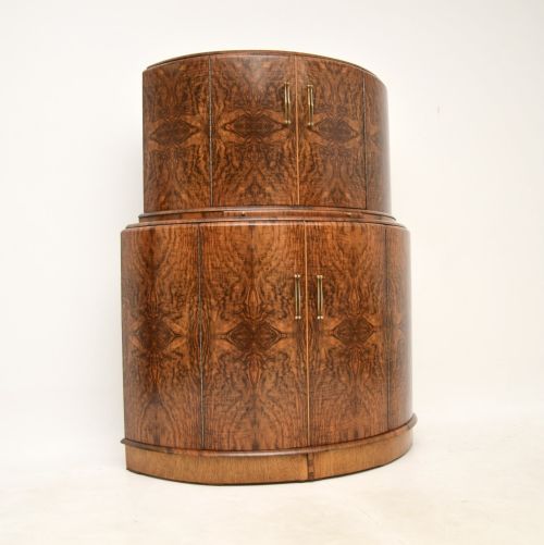 Art Deco Walnut Cocktail Drinks Cabinet

