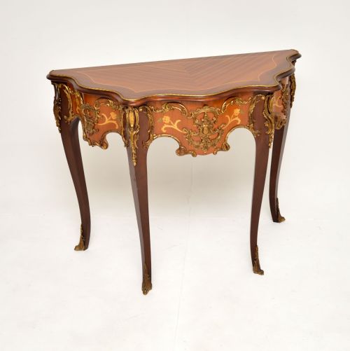 Antique French Serpentine Console Side Table
