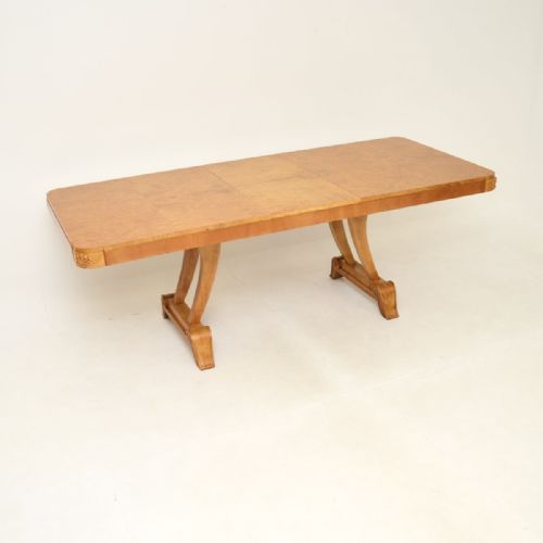fig 1. Art Deco Burr Walnut Dining Table and Chairs by Hille