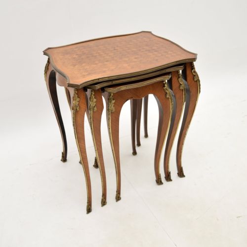 fig 1. Antique French Inlaid Parquetry Nest of 3 Tables