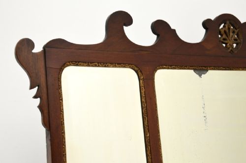 fig 1. Antique Mahogany and Parcel Gilt Overmantle Mirror