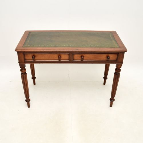 fig 1. Antique Victorian Mahogany Leather Top Writing Table