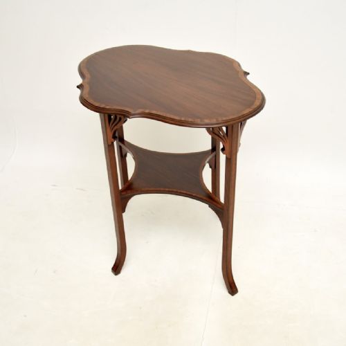 fig 1. Antique Edwardian Inlaid Mahogany Occasional Side Table