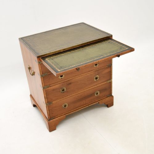fig 1. Antique Military Campaign Style Chest of Drawers in Yew Wood
