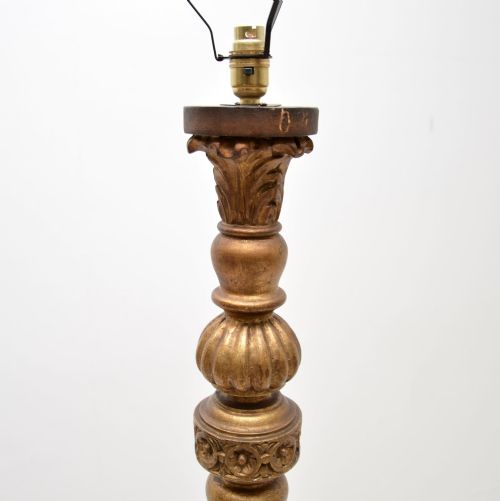 fig 1. Antique Victorian Gilt Wood Floor Lamp