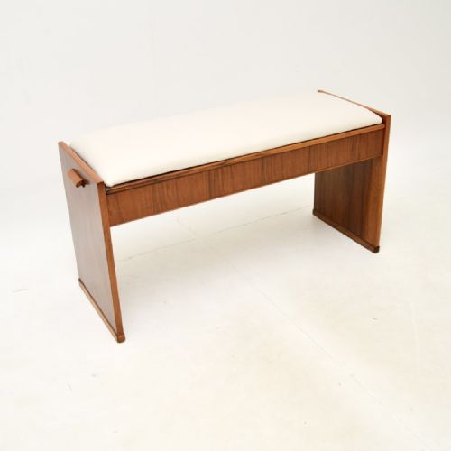 Art Deco Walnut Duet Piano Stool / Bench
