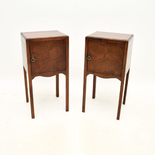 Pair of Antique Mahogany Bedside Cabinets
