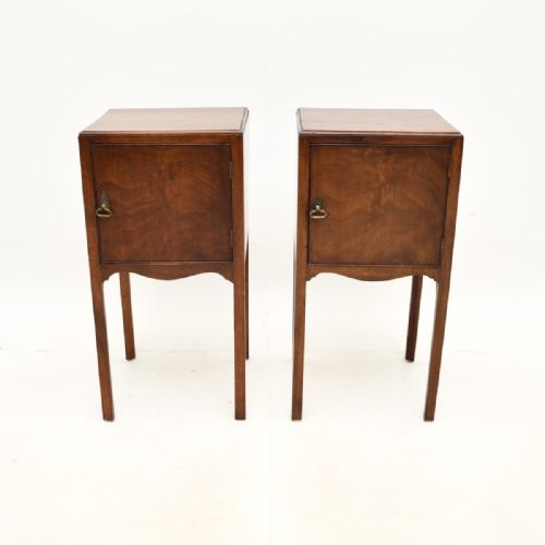 fig 1. Pair of Antique Mahogany Bedside Cabinets
