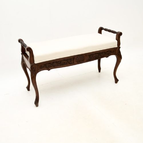 Antique Victorian Mahogany Duet Piano Stool / Bench
