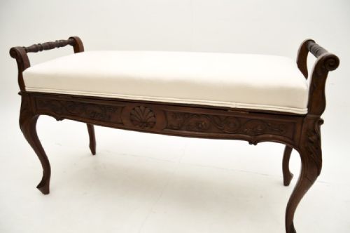 fig 1. Antique Victorian Mahogany Duet Piano Stool / Bench