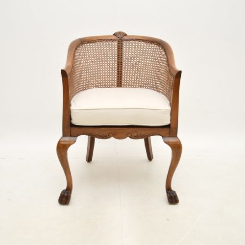 fig 1. Antique Edwardian Walnut Caned Armchair