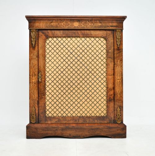 fig 1. Antique Victorian Burr Walnut Pier Cabinet