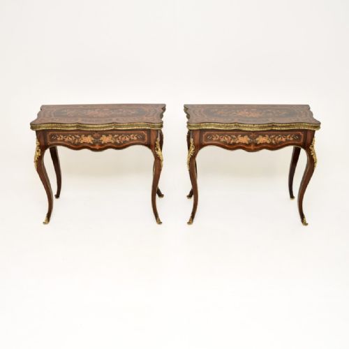 fig 1. Pair of French Antique Card / Console Tables