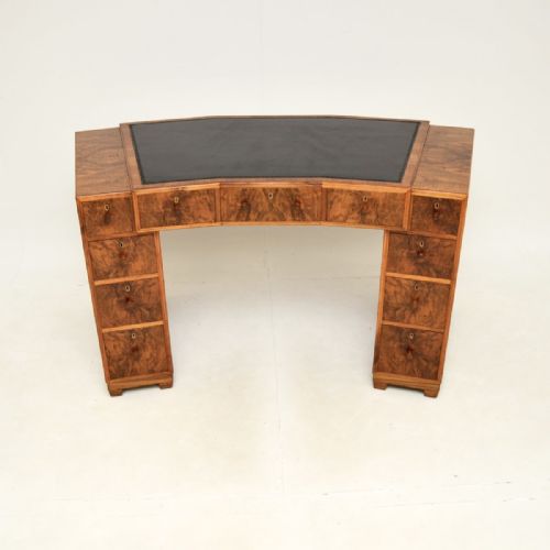 fig 1. Art Deco Burr Walnut Leather Top Desk